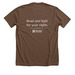 Read and Fight for Your Rights, a Heather Brown Premium Unisex Tee (back-view)