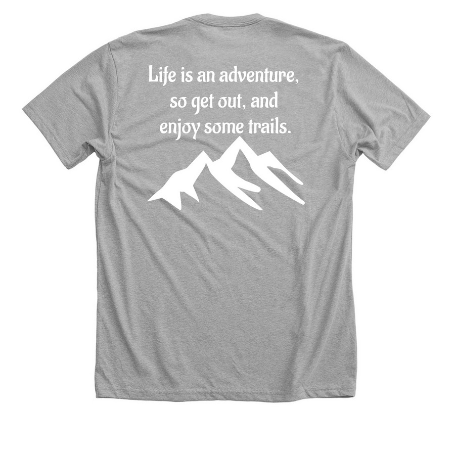 The Right Line Adventure, a Athletic Heather Premium Unisex Tee (back-view)