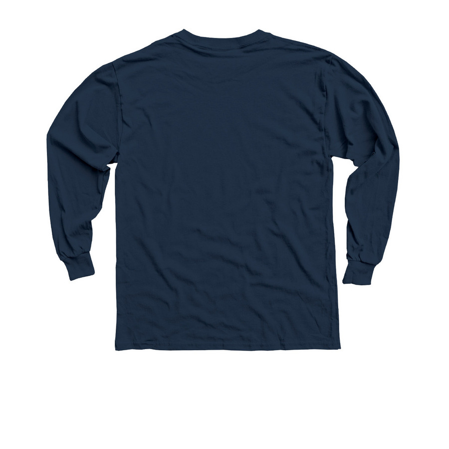STV Blue Streak Volleyball, a Navy Youth Long Sleeve Tee (back-view)