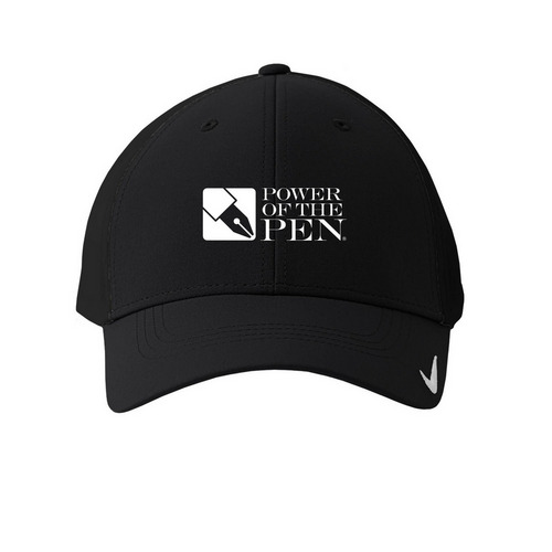 Power of the Pen baseball hats - white logo, a Black Printed Nike Dri-FIT Legacy Performance Cap