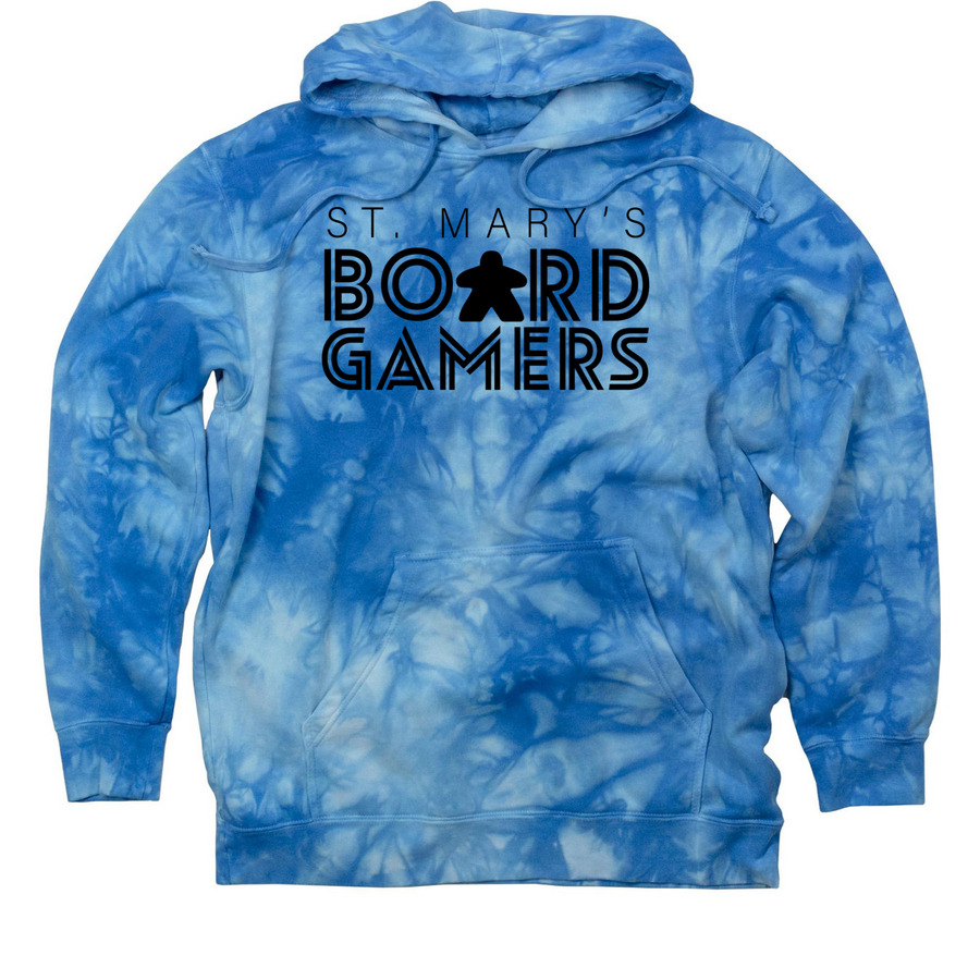 St. Mary's Board Gamers, a Aqua Blue Tie Dye Pullover Hoodie