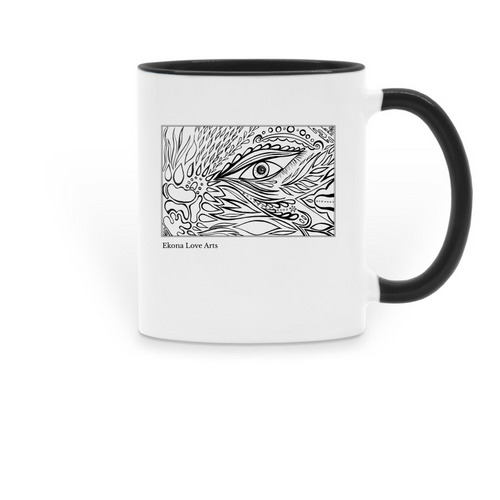 Can&nbsp; You See It? Drinkware, a Black Two-Tone Ceramic Mug