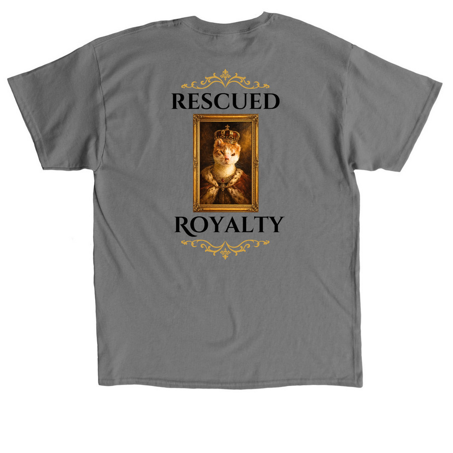 Rescued Royalty, a Charcoal Classic Unisex Tee (back-view)