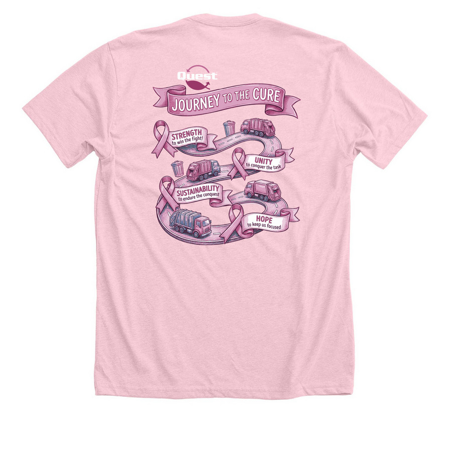 Journey to the Cure, a Heather Pink Premium Unisex Tee (back-view)