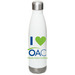 I Heart OAC Bottle, a White Stainless Steel Water Bottle