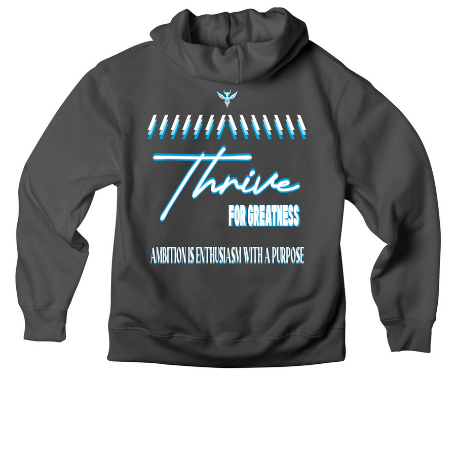 THRIVE LINE - BLUE, a Asphalt Premium Heavyweight Pullover Hoodie (back-view)