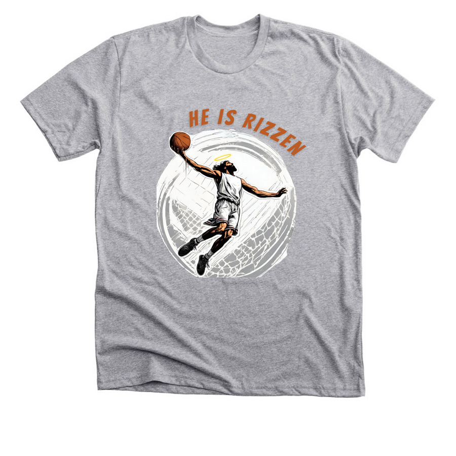 He is Rizzen!&nbsp;, a Athletic Heather Premium Unisex Tee