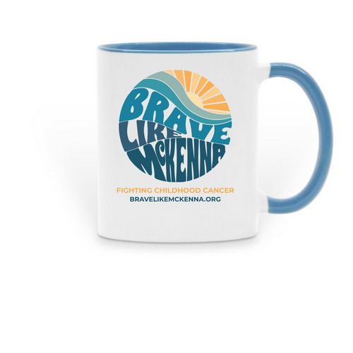 Coffee Mug, a Light Blue Two-Tone Ceramic Mug