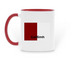 Gaillimh, a Red Two-Tone Ceramic Mug (back-view)