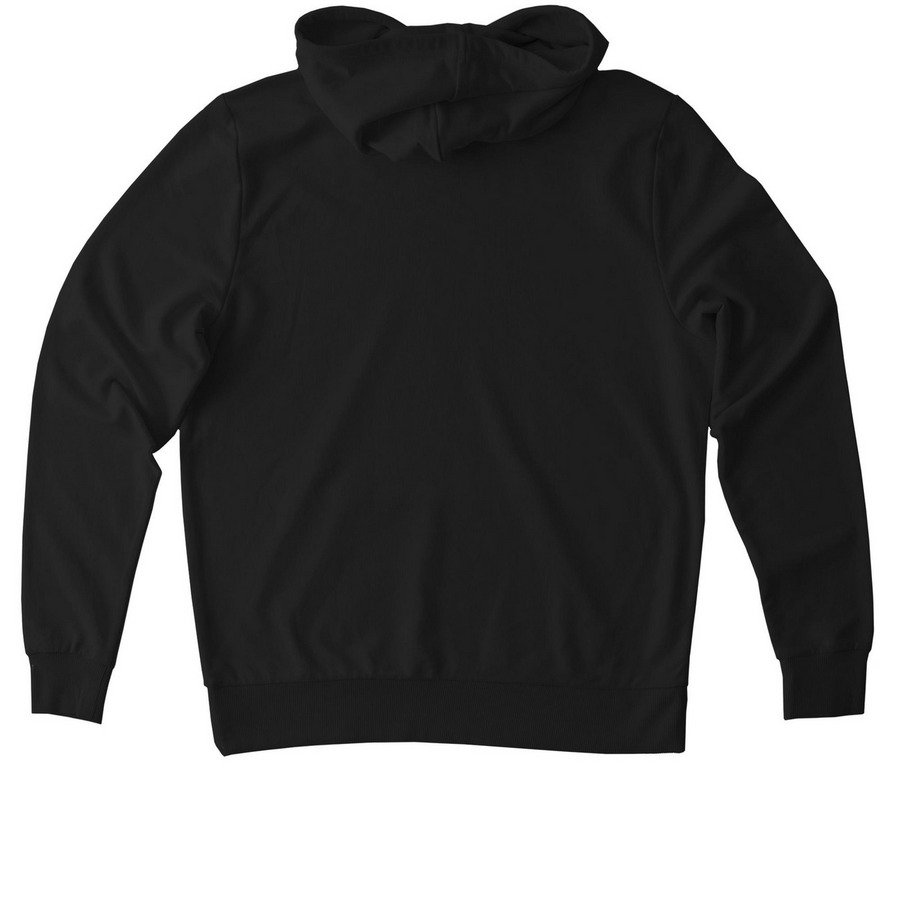 Organic Cotton Pullover Hoodie, a Deep Black Allmade Organic French Terry Pullover Hoodie (back-view)