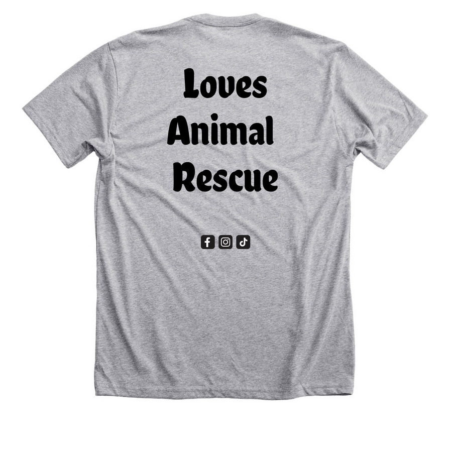 Adopt, it?s Good for Your Heart, a Athletic Heather Premium Unisex Tee (back-view)