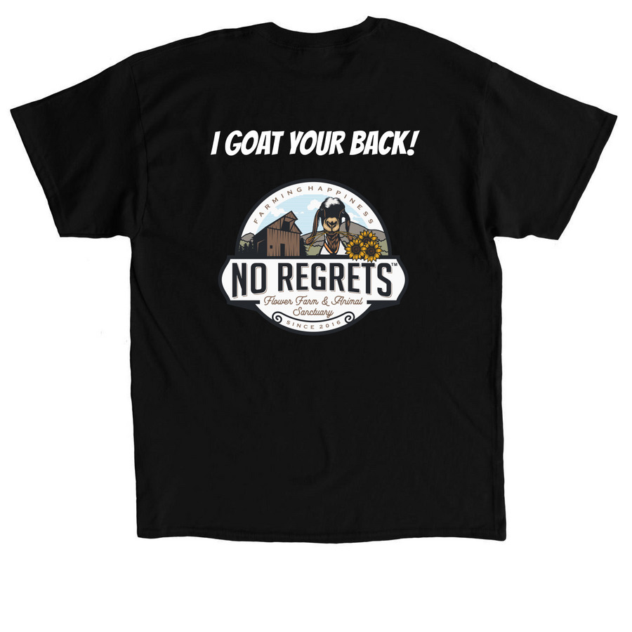 No Regrets Farm Apparel, a Black Classic Unisex Tee (back-view)