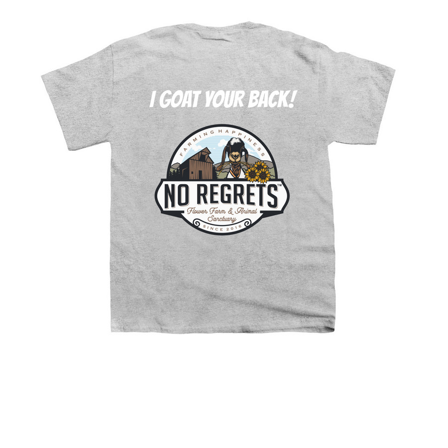 No Regrets Farm Apparel, a Sport Grey Youth Unisex Tee (back-view)