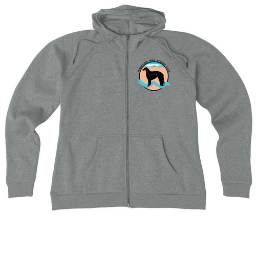 Turquoise Trail Borzoi Club -Zip up hoodies, a Aluminum Grey Heather Allmade Women?s Organic CVC Zip-Up Hoodie