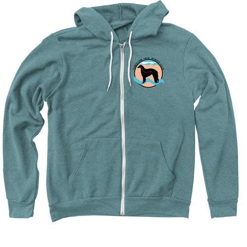Turquoise Trail Borzoi Club -Zip up hoodies, a Heather Deep Teal Zip Up Hoodie