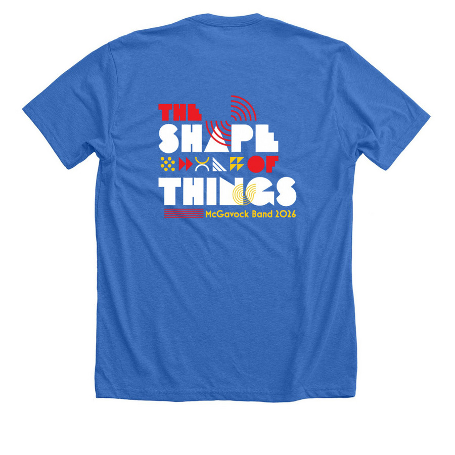 McGavock Marching Band 2026 Theme, a Heather True Royal Premium Unisex Tee (back-view)