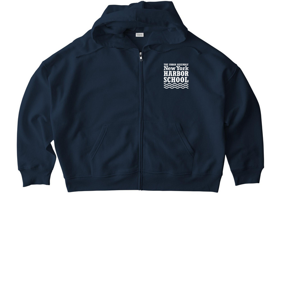 Harbor School Logo - Navy Sweatshirts, a French Navy Stanley/Stella Women?s Stella Ida Zip Up Pullover Hoodie