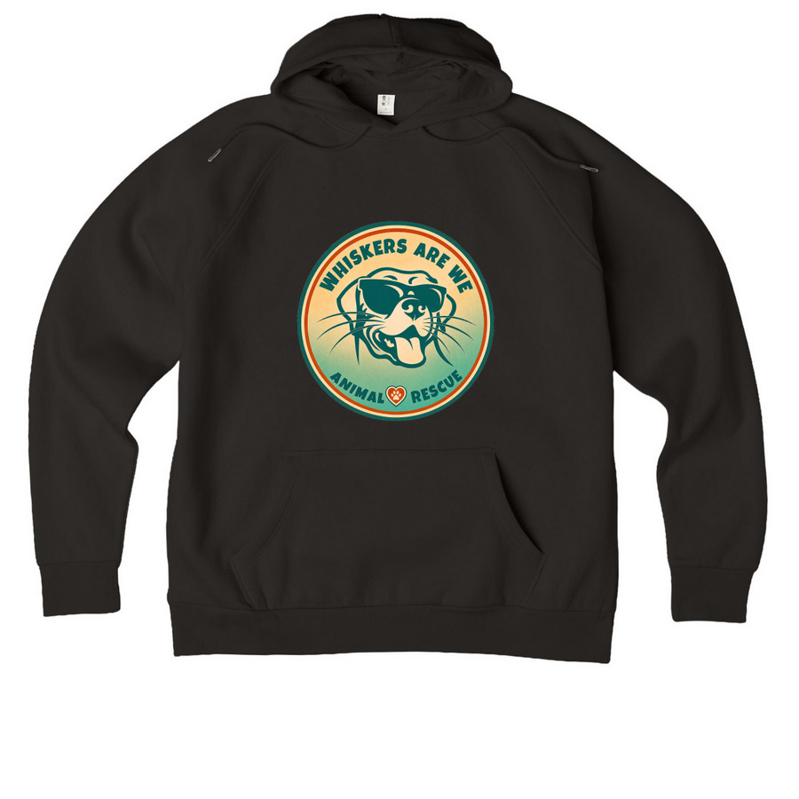 Whiskers Are We Animal Rescue, a Deep Black Allmade Organic CVC Pullover Hoodie