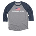 : We-Stand With the Chief., a Vintage Navy and Premium Heather 3/4 Sleeve Baseball Tee