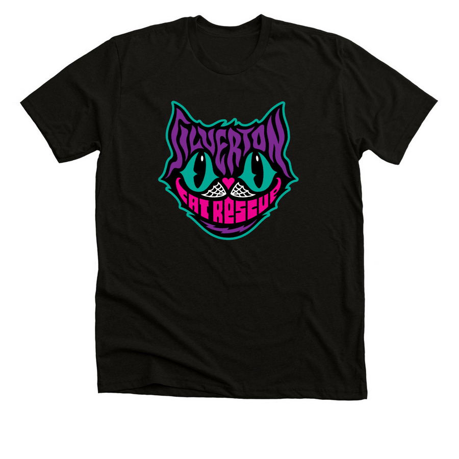 Cheshire Cat Designed by Shane Cawthon, a Solid Black Blend Premium Unisex Tee