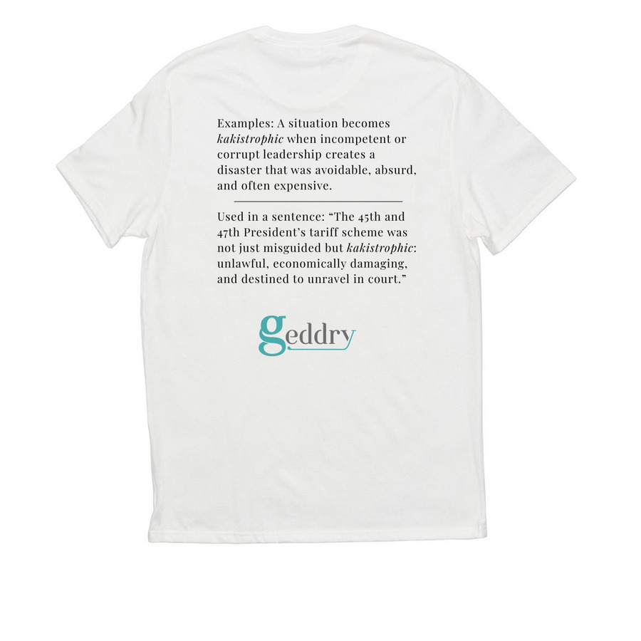The Kakistrophic Collection, a Bright White Allmade Eco Triblend Unisex Tee (back-view)