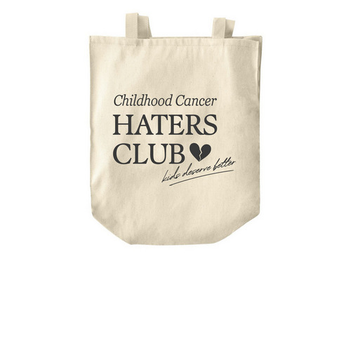 Childhood Cancer H8rs Club Tote, a Natural Over-the-Shoulder Shopping Tote Bag
