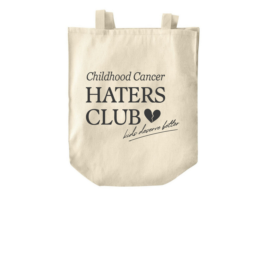 Childhood Cancer H8rs Club Tote, a Natural Over-the-Shoulder Shopping Tote Bag