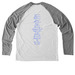 Supes, a Aluminum Grey/ Bright White Allmade Eco Triblend Colorblock Raglan Long Sleeve Tee (back-view)