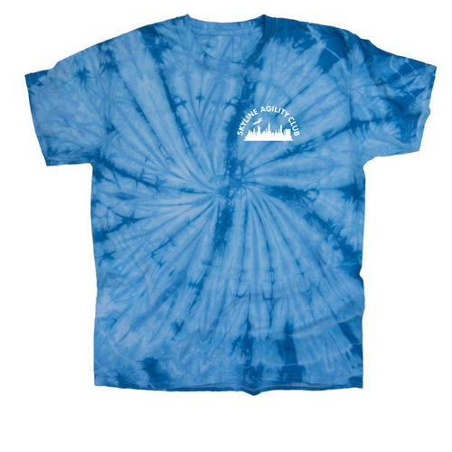 Skyline Where Dogs Dig The Dirt, a Baby Blue Classic Tie Dye Tee