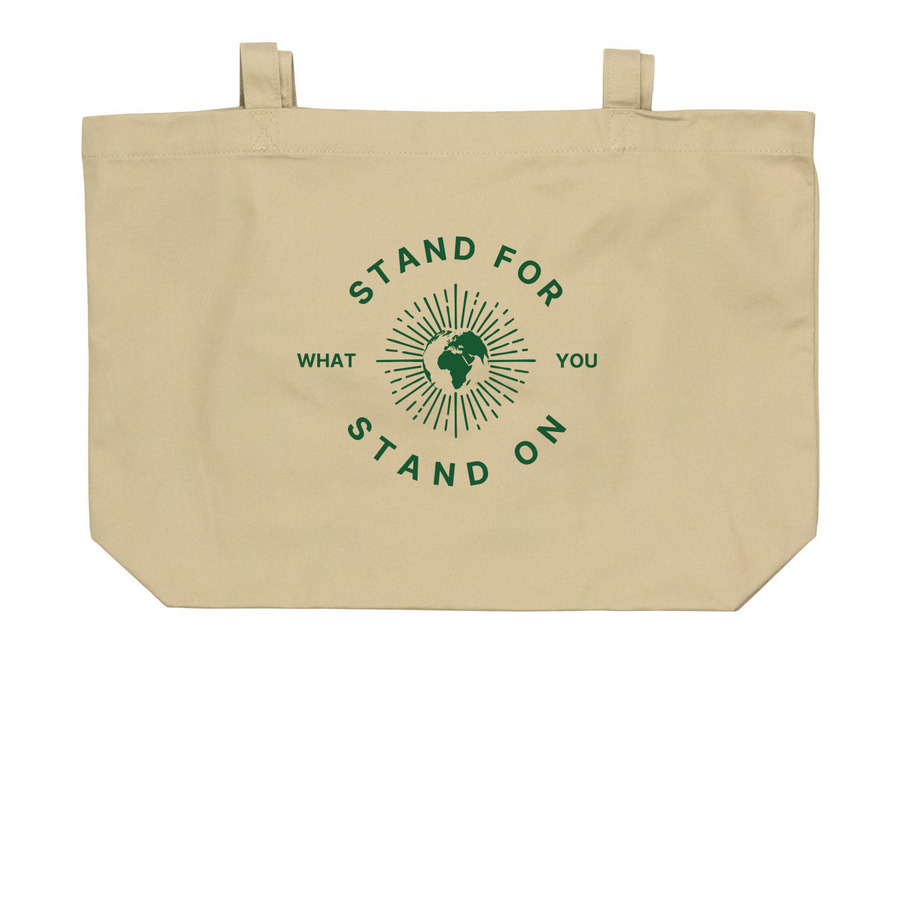 Stand for Collection, a Oyster Large Organic Cotton Tote Bag
