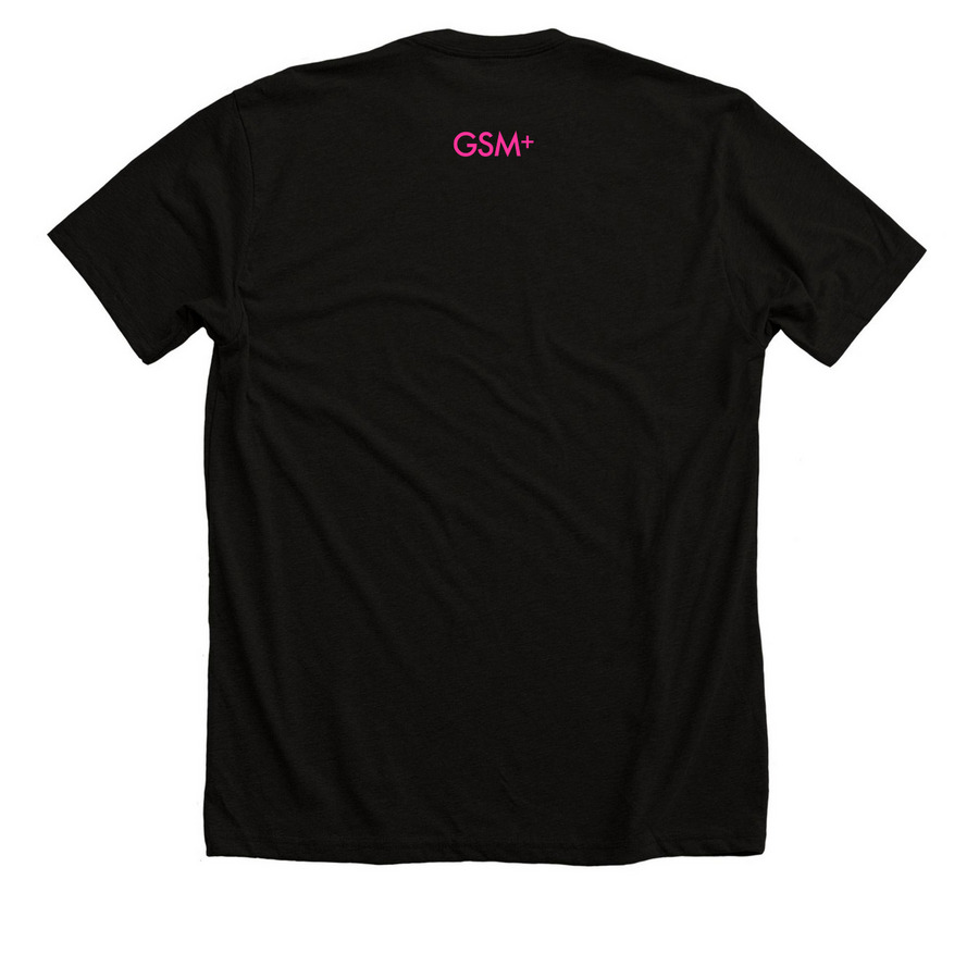 Love One, a Solid Black Blend Premium Unisex Tee (back-view)