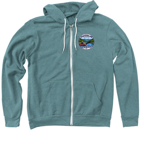 2026 SENC Water Test Apparel, a Heather Deep Teal Zip Up Hoodie