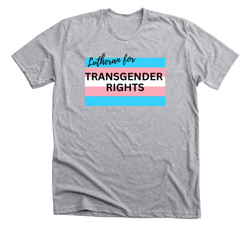 Lutheran for Transgender Rights, a Athletic Heather Premium Unisex Tee