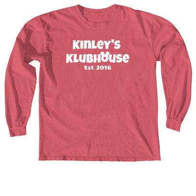 Kinley's Klubhouse, a Crimson Comfort Colors Long Sleeve Tee