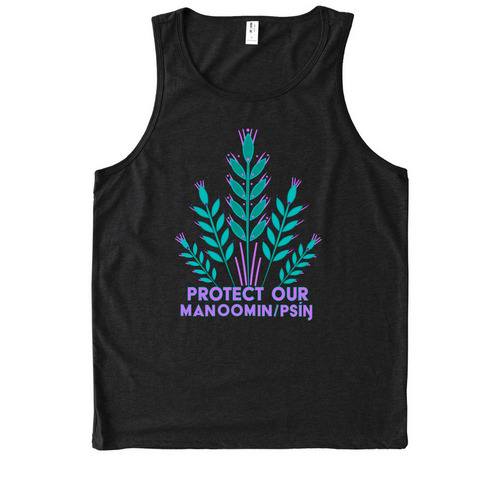 Protect Our Wild Rice!, a Deep Black Allmade Eco Triblend Tank