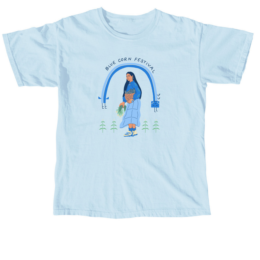 Blue Corn Fest Tee, a Chambray Comfort Colors Unisex Tee