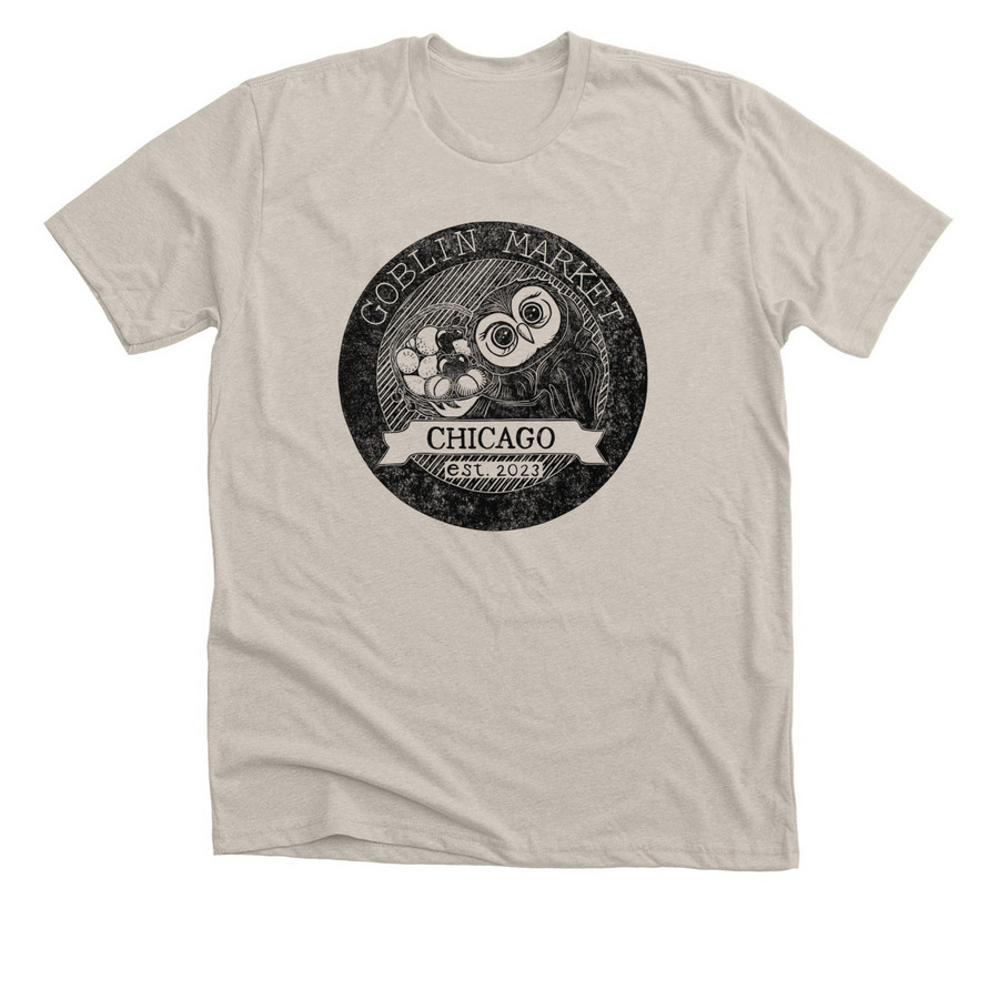 Goblin Market Logo - Rosie the Owl, a Heather Dust Premium Unisex Tee