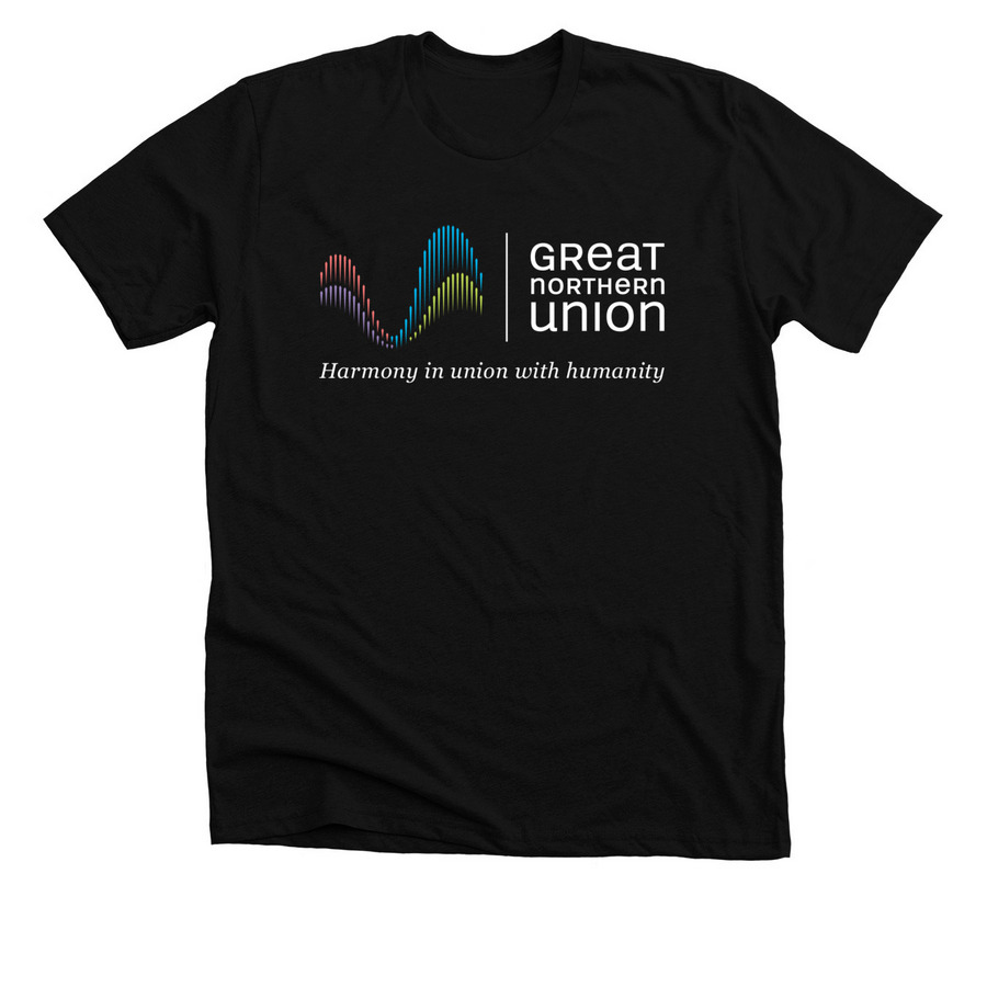 GNU Horizontal Logo Dark, a Solid Black Blend Premium Unisex Tee