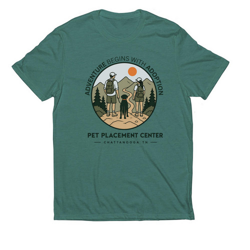 Adventure Begins With Adoption, a Deep Sea Green Allmade Eco Triblend Unisex Tee