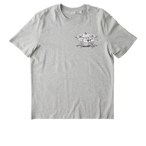 Frog and Dude, a Cool Heather Grey Stanley/Stella Unisex Creator 2.0 Tee