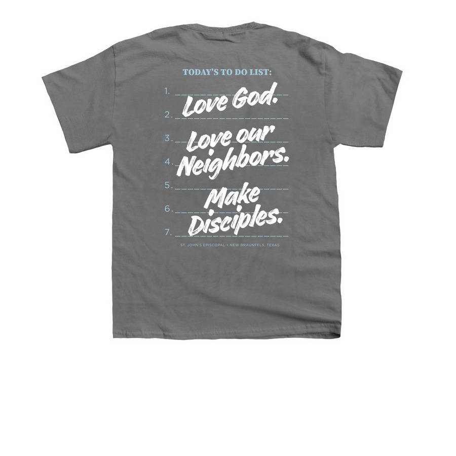 To Do List, a Charcoal Youth Unisex Tee (back-view)