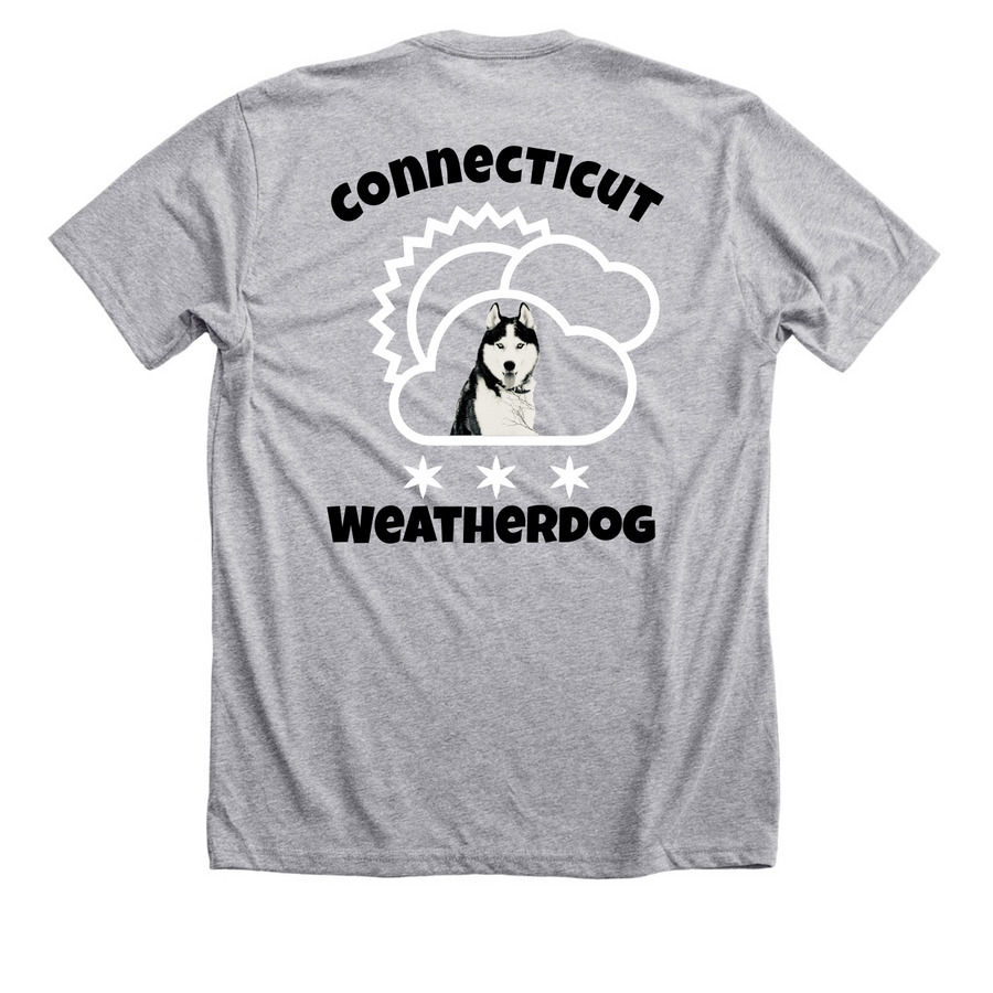 CT Weatherdog Merch, a Athletic Heather Premium Unisex Tee (back-view)