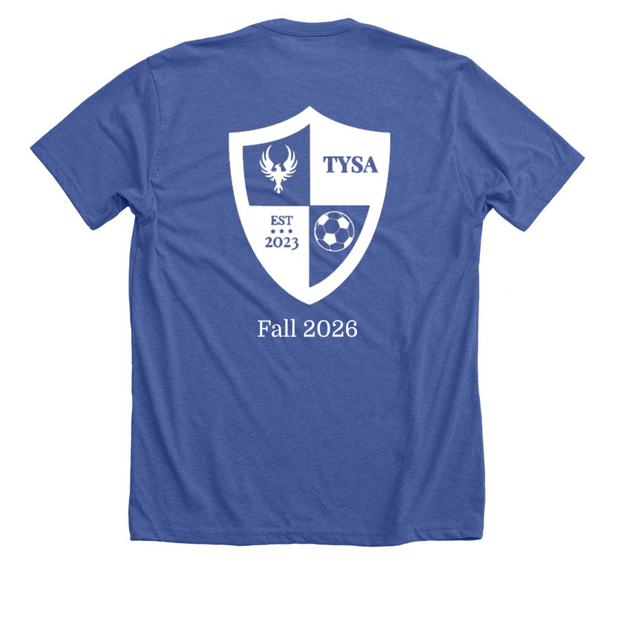 U4 Richards/Wilson/Wilson, a Solid True Royal Premium Unisex Tee (back-view)