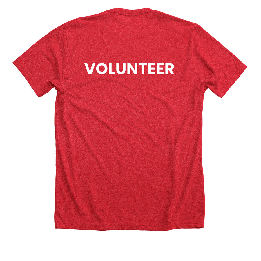 Medical Mutts Volunteer (Official), a Heather Red Premium Unisex Tee (back-view)