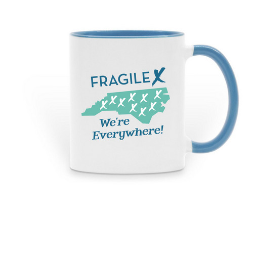 Fragile X We?re Everywhere&nbsp;, a Light Blue Two-Tone Ceramic Mug