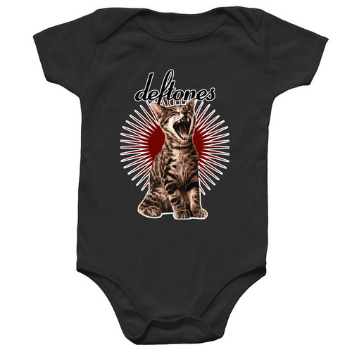Screaming Cat Onesie, a Black Infant Onesie