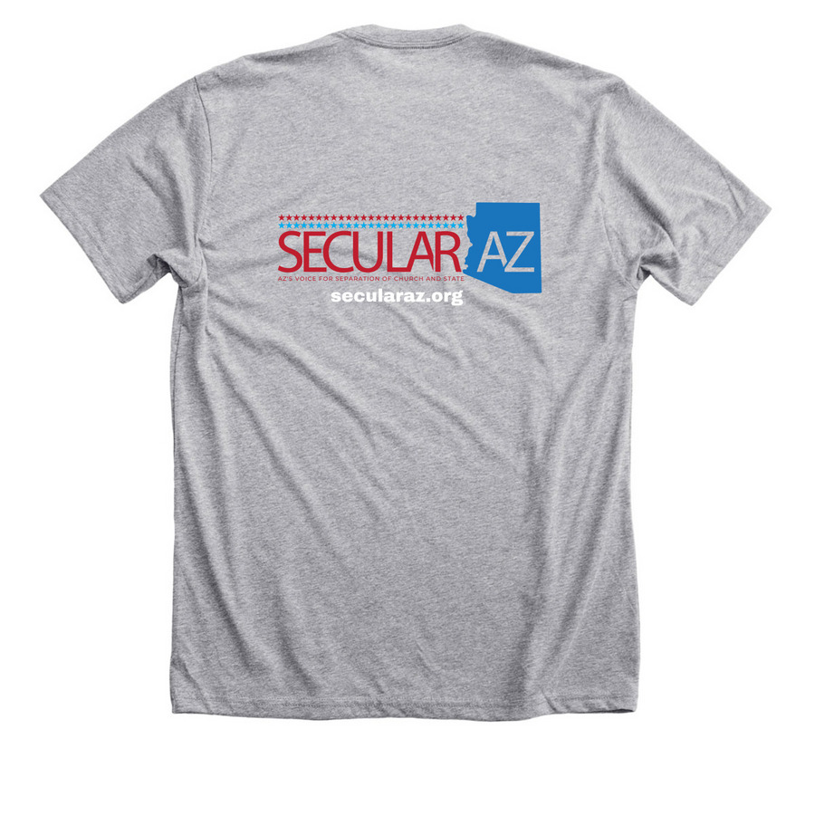 The Only Wall We Need, a Athletic Heather Premium Unisex Tee (back-view)
