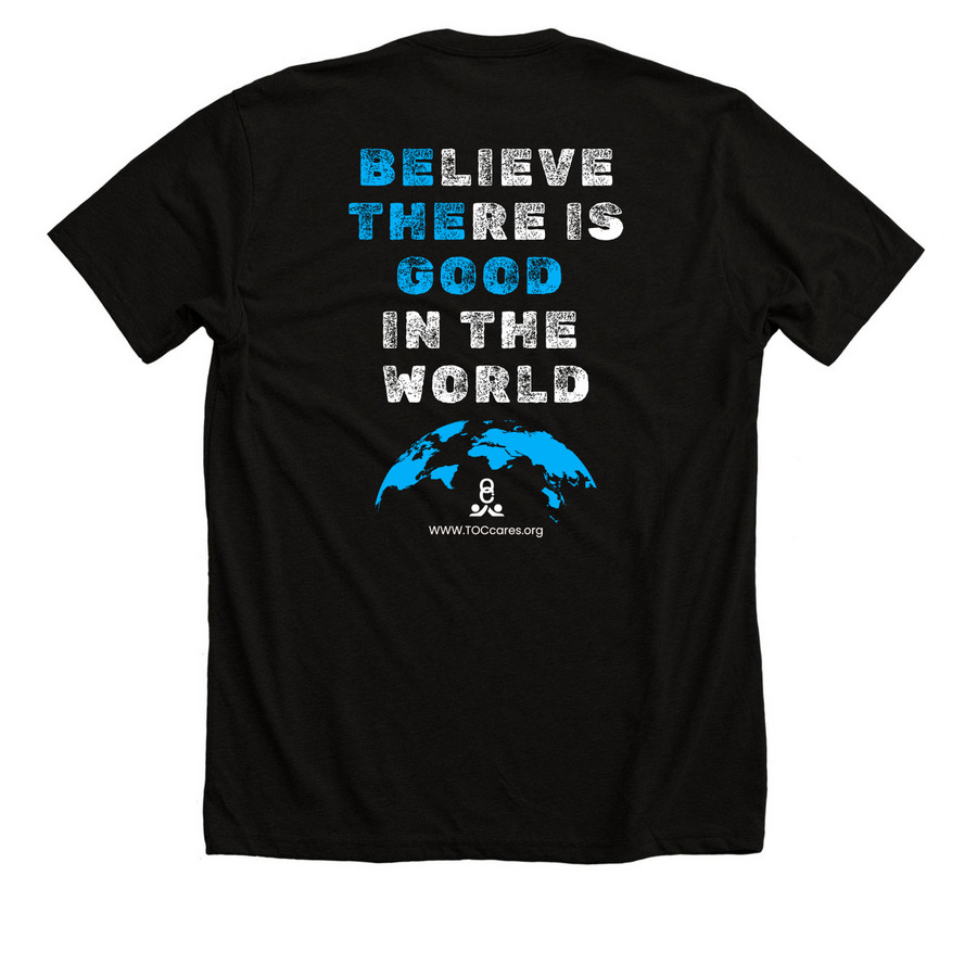 Be The Good Shirt *Design on Back*, a Solid Black Blend Premium Unisex Tee (back-view)