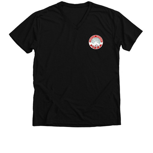 Great Woods Logo Shirt, a Solid Black Blend Premium V-Neck Tee