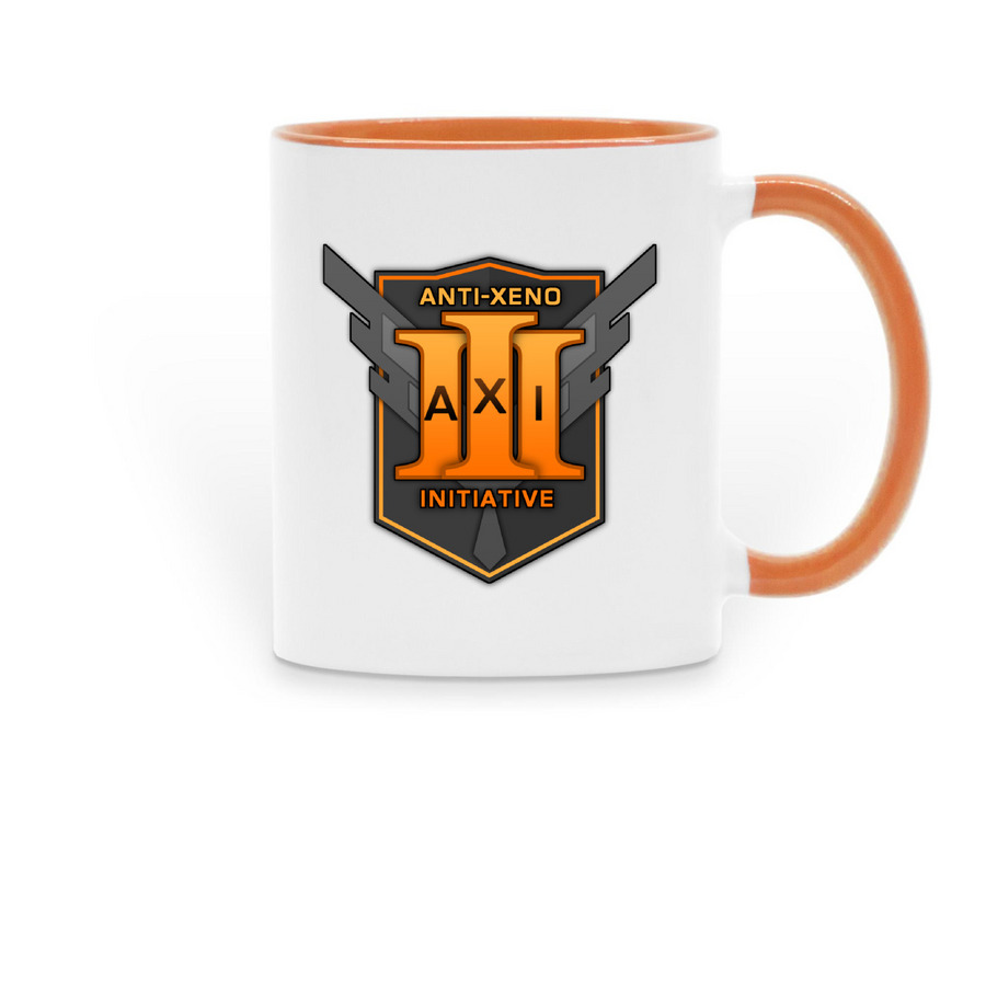 Anti Xeno Initiative Coffee Mug, a Orange Two-Tone Ceramic Mug